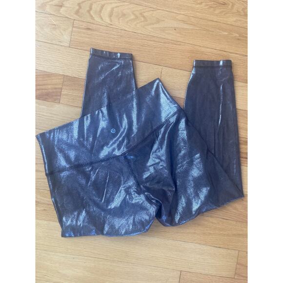 Lululemon Align High-Rise 25" Shine Radiate Foil Print French Press Leggings 14 - Picture 4 of 10